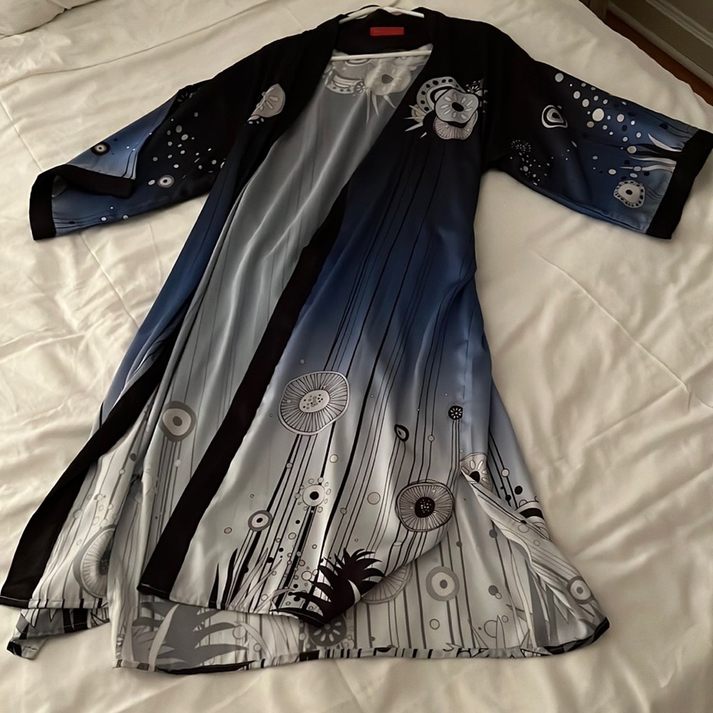O/S NWOT Kimono / Beach Cover Up - Space Evil Eye Theme